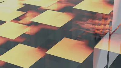 Modern abstract geometry with warm light hues and layered squares.
